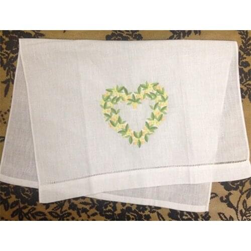 Set of 12 Home Garden Hand Towels Linen Hemstitched Tea Towel 14X22-inch Cleaning Cloth Guest Hand Dish Kitchen Bathroom Towels