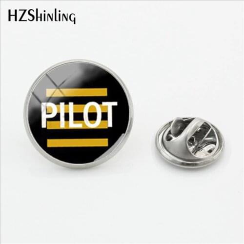 2018 New Air Symbol Butterfly Clasp Pin Jewelry Glass Cabochon Metal Brooch Ace Pilot Stainless Steel Lapel Pins