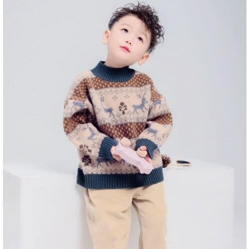 Spring Festival New Childrens Clothing 2020 Winter Childrens Turtleneck Warm Sweater Boys and Girls Knitted Christmas Gifts