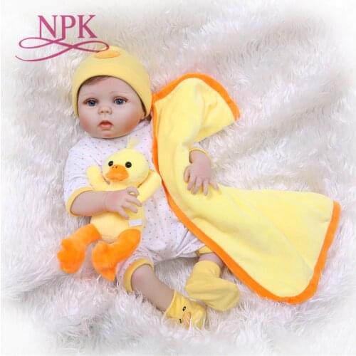 NPK 55cm full Silicone Reborn Dolls girl Baby Realistic Doll Reborn 22 Inch Full Vinyl Boneca BeBes Reborn Doll For Girls