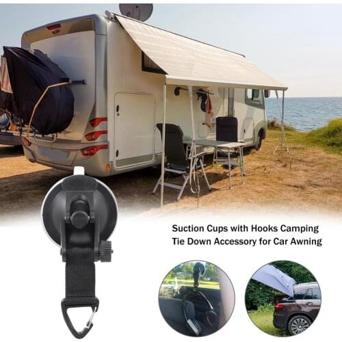 Suction Cup Anchor Securing Hook Tie Down,Camping Tarp As Car Side Awning, Pool Tarps Tents Securing Hook Universal