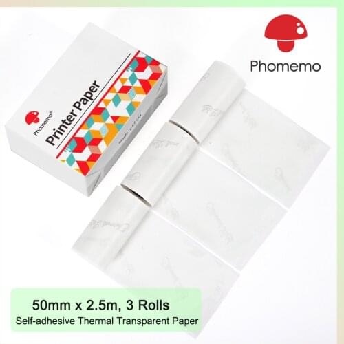 Transparent Sticker Long-Lasting Thermal Paper For Phomemo M02 Pocket Printer Long-Term Effective More than 20 Years 50mm*3.5m