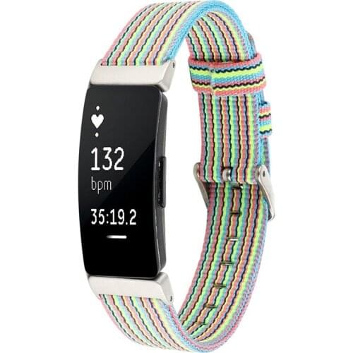 Watch Bands For Fitbit Inspire Fitness Tracker Classic Canvas Straps with Metal Connector Replacement Wristband