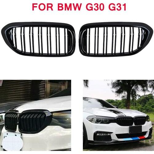 Front bumper grill for BMW 5 series M5 G31 520i 530i 540i 2-slat black front kidney grille for G30 G31 2016-2019 4-DOOR