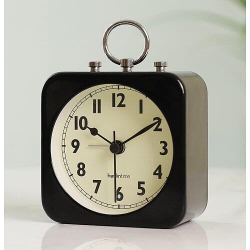 Modern Simple Alarm Clock Kids Bedroom Metal Vintage Table Clock Childern Student Mini Alarm Desk Wekker Clocks Decorative E6