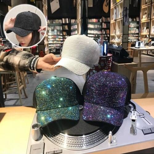 Rhinestones Luxury Pearl Sequins Baseball Cap For Women Summer Outdoor Sport Casual Visor Cap Cool Girl Snapback Hip Hop Hat