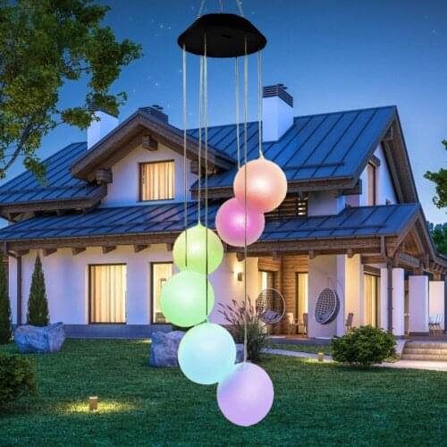 LED Solar Wind Chimes Light New Year Christmas Color-changing Hanging Lamp for Outdoor Shop Stage Garden Yard Decor