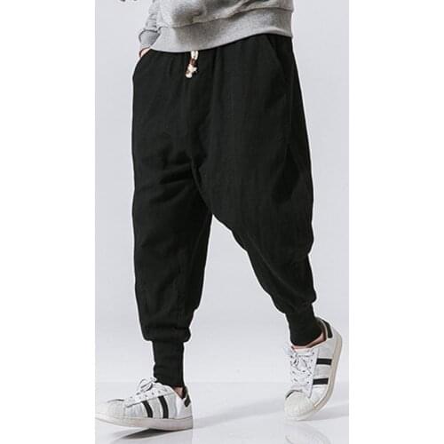 Loose Trousers Male Chinese Traditional Harajuku Spring New Jogger Pants Men Hip Hop Black Sweatpants Casual Slim Mens Harem Pan
