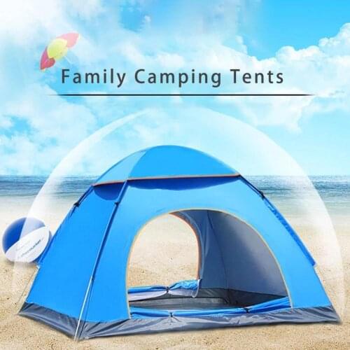 Outdoor Travel Tent Waterproof Quick Set Up Camping Hiking Tent Portable Shelter Tent For 3-4 People Camping Beach Garden