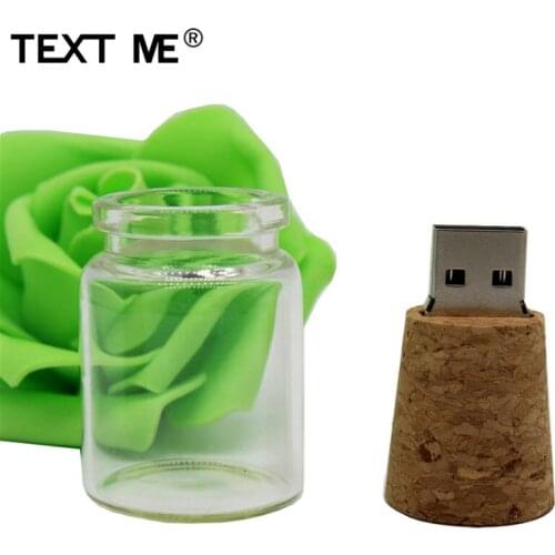 TEXT ME New style drifting bottle usb+box 64GB usb flash drive pen drive 4GB 8GB 16GB 32GB usb2.0 pendrive gift u disk