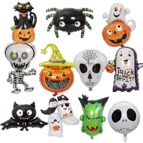 Halloween Pumpkin Ghost Balloons Spider Bat Foil Ballons Inflatable Toys Party Supplies Foil Air Balloons Decor Party Supplies