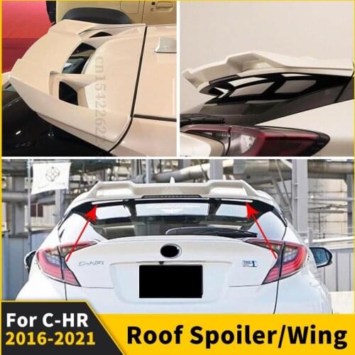 Roof Rear Spoiler Wing Carbon Fiber Boot Lip Air Deflector Accessories Modified For Toyota CHR C-HR 2016 2017 2018 2016-2021