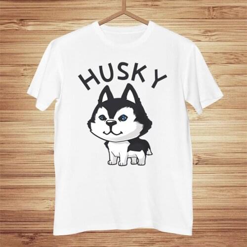 Husky Cartoon Bear Animals Printed T Shirt Fashion Round Neck Woman Clothing New Summer Women White Tops Short Sleeve Tshirt