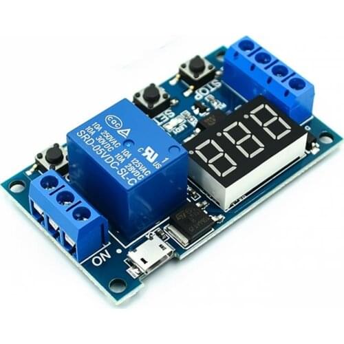 1 Channel 5V Time Delay Relay Module 6-30V Cycle Adjustable Trigger OFF / ON Switch Timing Cycle for Arduino