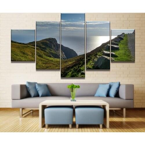 5 Piece Canvas Painting Calm Irish Waters Cuadros Landscape Canvas Wall Art Home Decor For Living Room Unique Gift Wall Picture