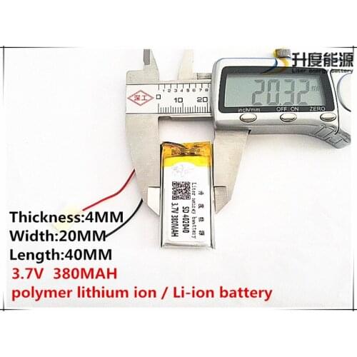 5pcs [SD] 3.7V,380mAH,[402040] Polymer lithium ion / Li-ion battery for TOY,POWER BANK,GPS,mp3,mp4,cell phone,speaker