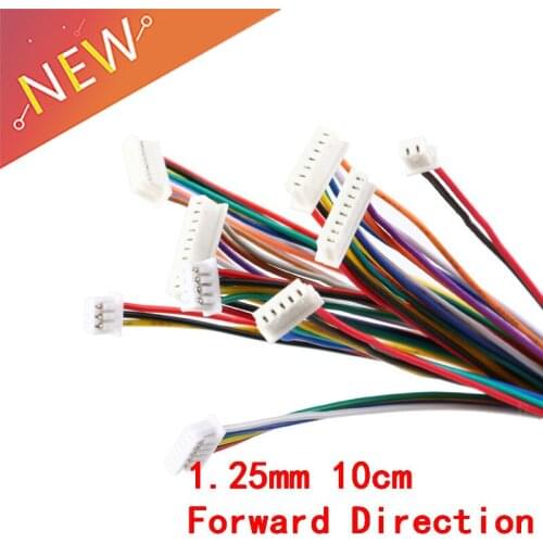 5Pcs XH 1.25 Wire Cable Connector DIY JST 2/3/4/5/6/7/8/9/10Pin Electronic Line Double Connect Terminal Plug 28AWG 10cm