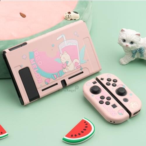 Watermelon Cat For Switch Protection Shell Game Console Back Protective Cover Case For Nintendo Switch Housing Controller Access