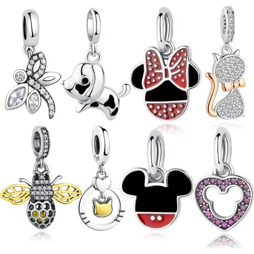 Authentic 925 Sterling Silver Dragonfly Crystal Beads Charm Fit Original Pandora Bracelet Necklace Women DIY Jewelry Making