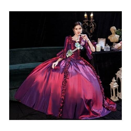 Flare sleeve ruffled rococo ball gown Renaissance Gown queen Victorian/Marie Antoinette Belle