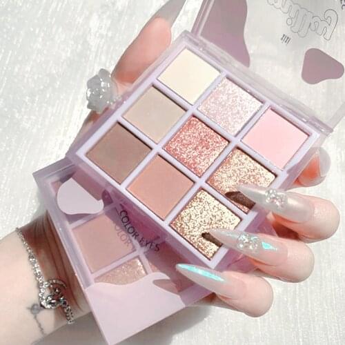 Brilliant Milky Way 9 Color Eyeshadow Palette Matte Shimmer Highlights Smooth Makeup Pigmented Long Lasting Waterproof Cosmetics