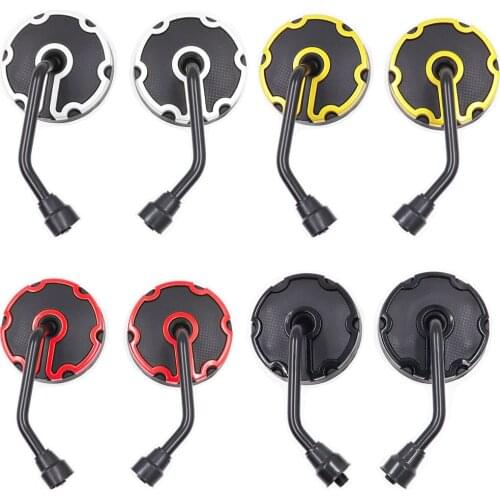 Motorcycle 2.46" Round Handle Bar End Rear view Side Mirrors For Street Bikes Clear Lense