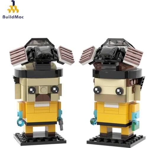Buildmoc Creator Breaking Bad Film Series Walt White And Jesse Pinkman Character Building Blocks Childrens Toys Diy Model Gifts
