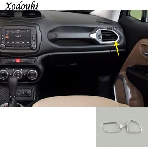 For Jeep Renegade 2016 2017 2018 2019 2020 Car Garnish Cover Frame Lamp Trim Air Conditioning Condition Outlet Vent Parts 2PCS