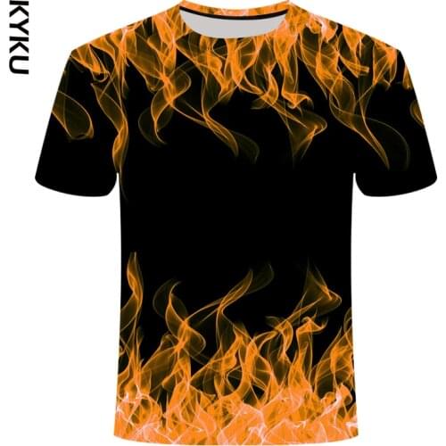 Yellow Blue Flaming Tshirt Men Women Colorful Fire 3d Printed T shirt Black Tee Casual Top Summer Green Red Flame T shirts