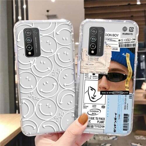 Clear Silicon Case For Huawei Honor 10 Lite Case Honor 8X Cover Honor 10X Lite 10i 9X 8S 7A 7C Pro 9A 9C 9S 20s Stamp Label Capa