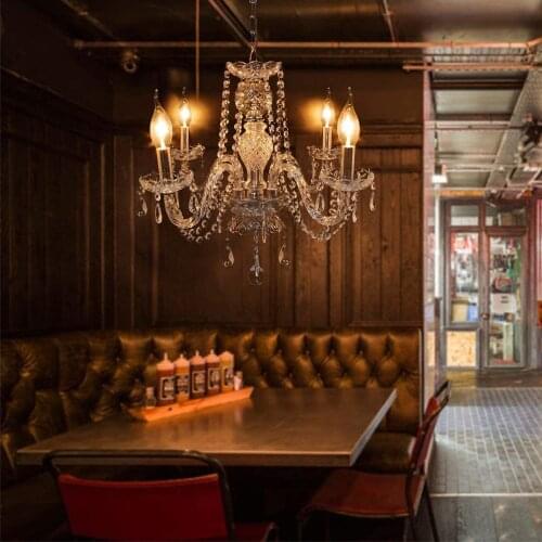 Yonntech 4 Arm Crystal Chandelier Ceiling Lights Candle Pendant Lamp Decoration Room DIY Modern