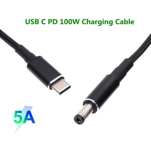1.8m USB 3.1 Type C to DC 5.5*2.1MM PD Emulator Trigger Charge Cable ,USB-C to 5521 100W cable 5A