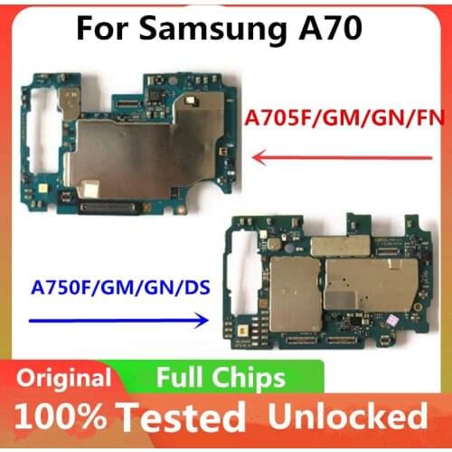 Motherboard For Samsung Galaxy A70 Mainboard A705F A705GM A705GN / A750F 1 SIM 2 SIM A705U Unlocked Logic Board 64GB 128GB