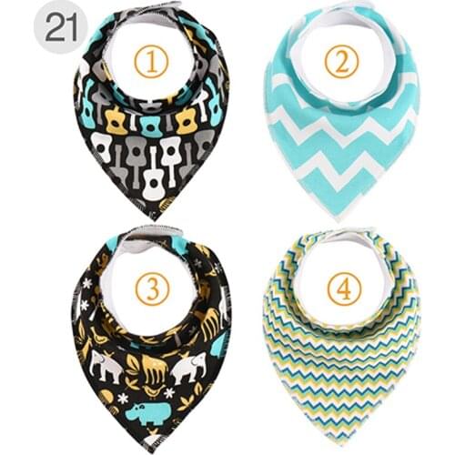 4pcs/Lot Fashion Baby Feeding Bibs Cotton Burp Cloth Toddler Infant Girl Anti-Dirty Bandana Boy Scarf Saliva Towels Wholesale