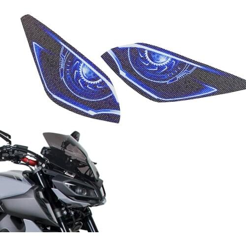 Motorcycle 3D Front Fairing Headlight Stickers For YAMAHA MT-09 Tracer MT09 MT 09 2017-2018 Head Light Protection Guard Decor