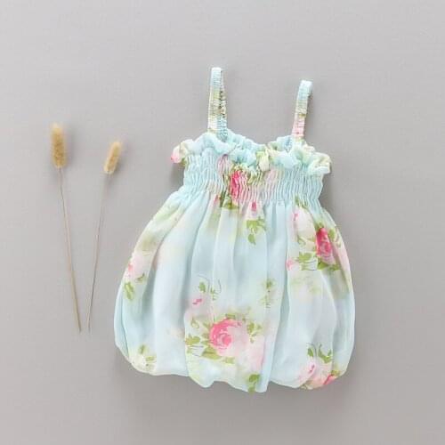 Baby Girls Floral Print Dress Sleeveless Summer Dresses Lantern Style 2020 New INS Cute Newborn baby Girls Clothes Age For 0-24M