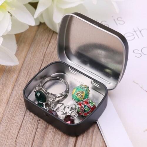 Portable Metal Tinplate Flip Storage Box Case Organizer Containers For Jewelry Money Coin Candy Keys Small Items G32A