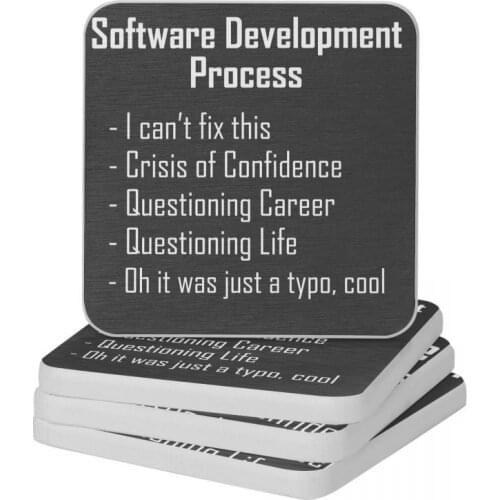 Software Development Humour Design Diatomaceous Earth Square Round Shape Coaster MildewProof Cup Bonsai Mat Soap Pad Diameter 10