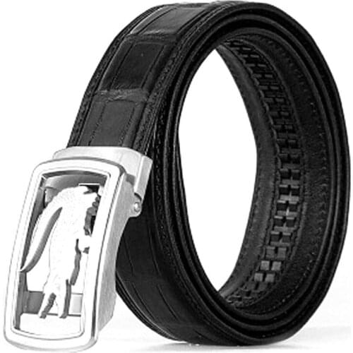 Sanpijiang Thailand crocodile men belt Genuine crocodile leather male Automatic buckle belt leisure business