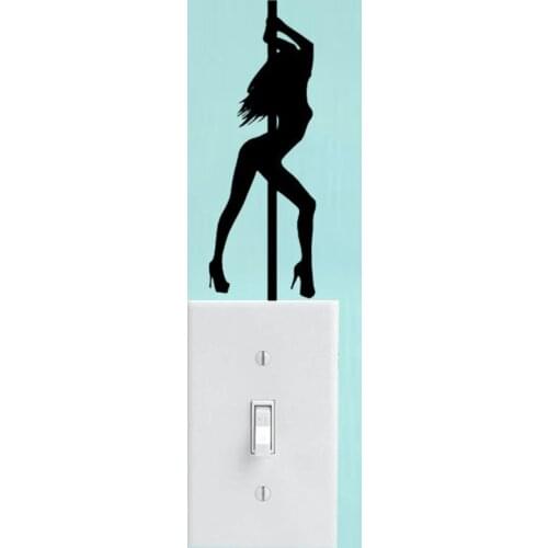 Sex Anime Girl Fashion Light Switch Decal Livingroom Wall Sticker Decor 6SS0064