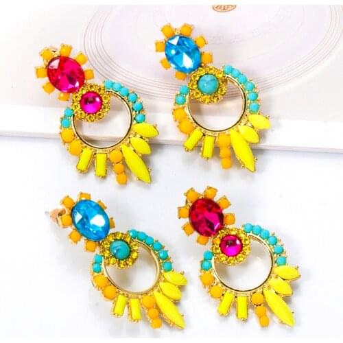 Za Crystal Hanging Earrings Luxury Zircon Stone Shining Dangle Earring Wholesale Infinity Jewelry Accessories For Women 2021 Mom