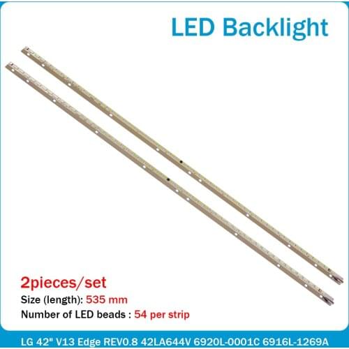 LED backlight strip bar 54LEDs for LG 42" V13 Edge REV0.8 42LA644V 6920L-0001C 6916L-1269A 6922L-0103A 6922L-0062A 6916L-1316A