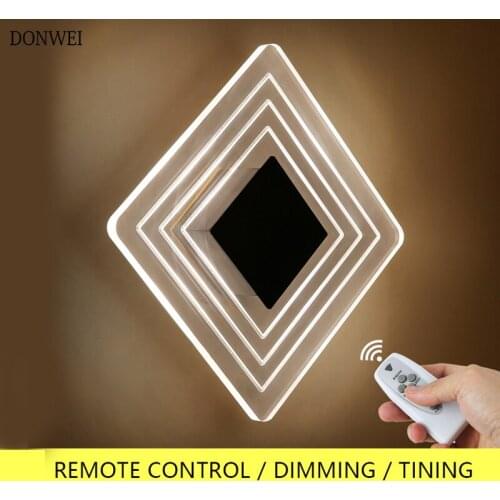 Dimming LED Wall Lamp Sconce With Remote Control Modern Bedroom Bathroom Bedside Wall Light Stairway Corridor Indoor Lighting