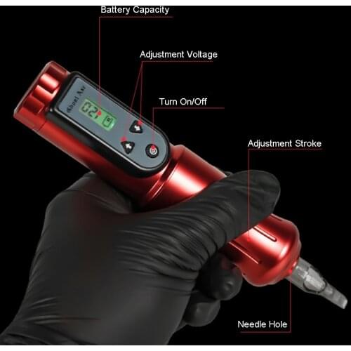 Tattoo Pen Rotary Machine Wireless Tattoo Pen 2000mAh Lithium Battery Coreless Motor Low Vibration Fast Charge