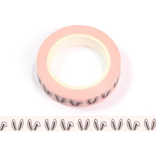 1PC 10mm*10M Happy Easters Day Pink Rabbit ears Decorative Washi Tape Scrapbooking Masking Tape Stationery office supply