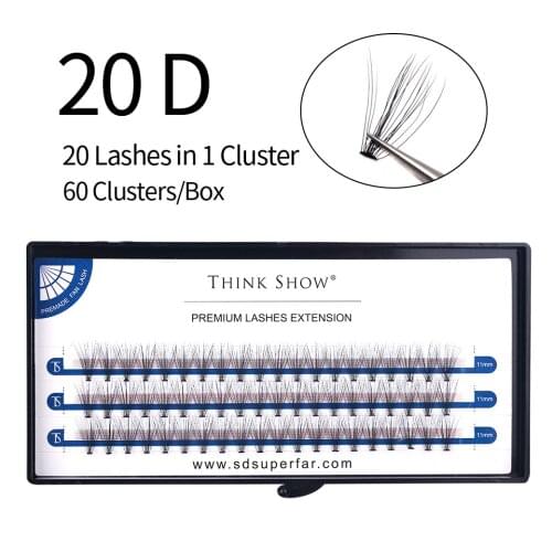 20D Premade 60 Clusters / Box Individual Easy Fan Eyelash Extension Professional Grafting False Mink Natural Eye Lash