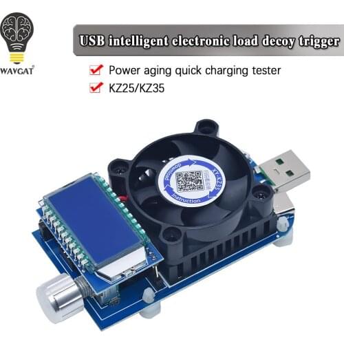 25W 35W QC2.0 QC3.0 USB electronic load adjustable constant current aging resistor battery voltage capacity tester voltmeter