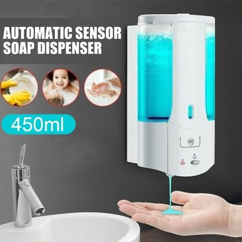 420ml Liquid Soap Dispenser Induction Sensor Touchless Wall-mount Automatic Soap Dispenser Bathroom Container Accessories