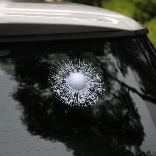 60% Dropshipping!!Creative 3D Tennis Ball Hit Window Crack Car-Styling Vehicle Sticker Decor