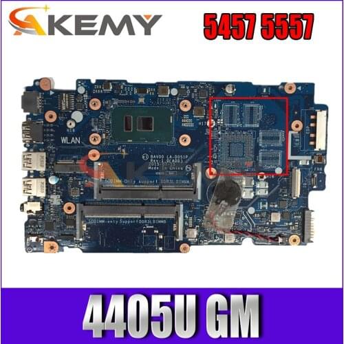 Akemy BAV00 LA-D051P Pentium4405U processor FOR Dell Inspiron 5457 5557 Laptop Motherboard CN-032D60 32D60 Mainboard 100%tested